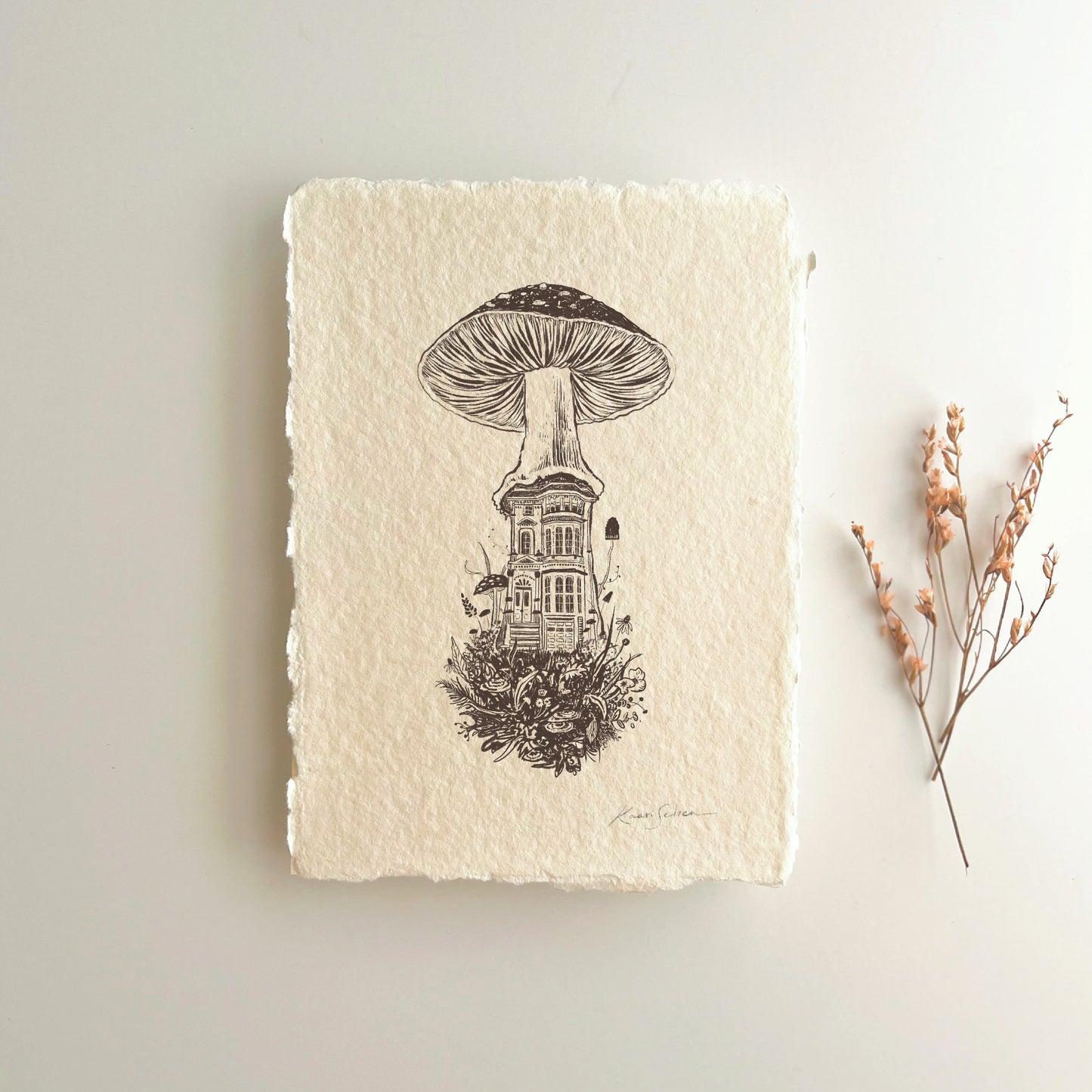 Mushroom House III Heirloom Art Print