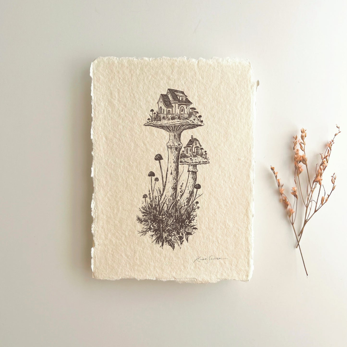 Mushroom House I Heirloom Art Print