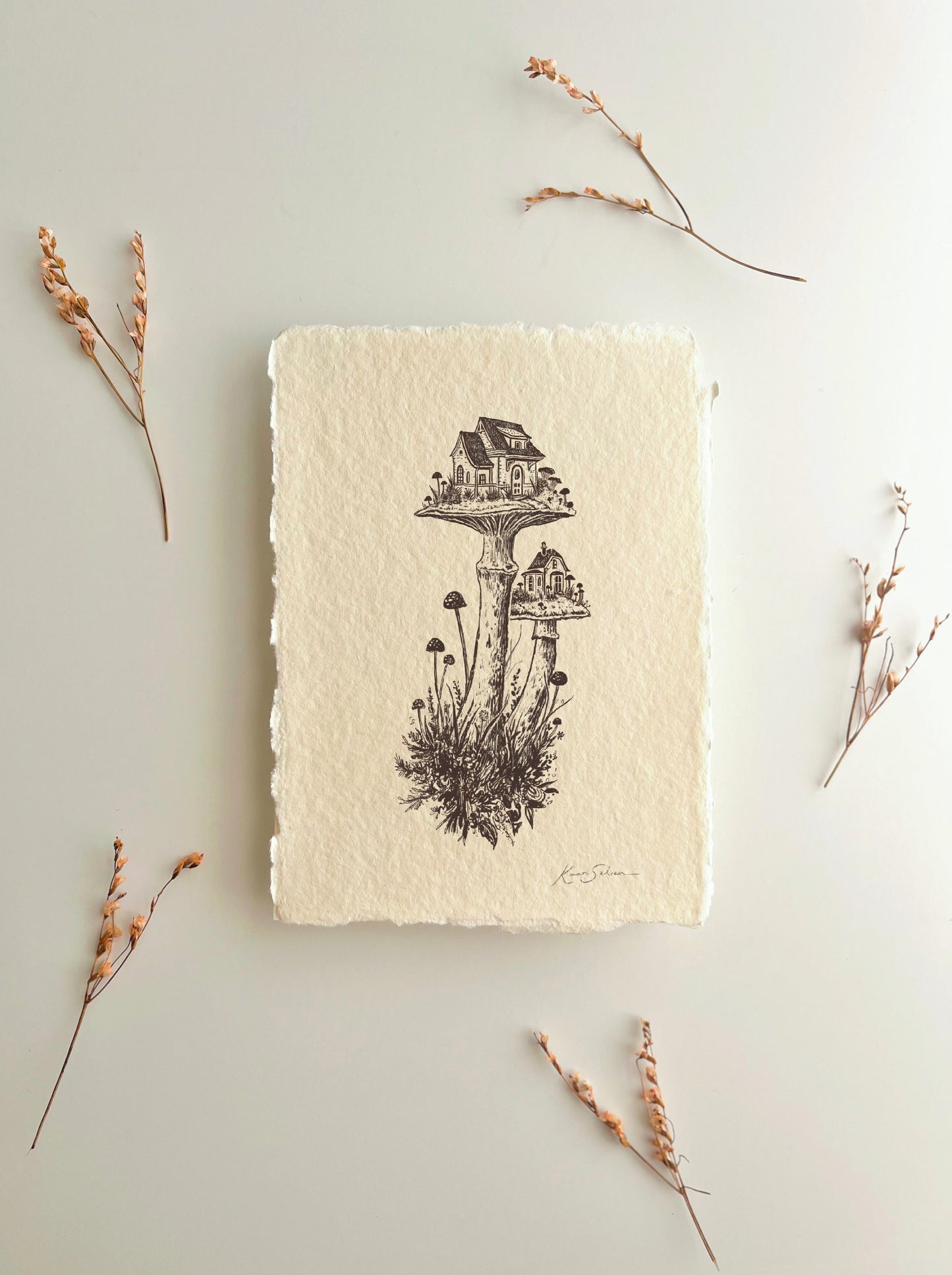 Mushroom House I Heirloom Art Print