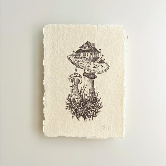 Mushroom House II Heirloom Art Print