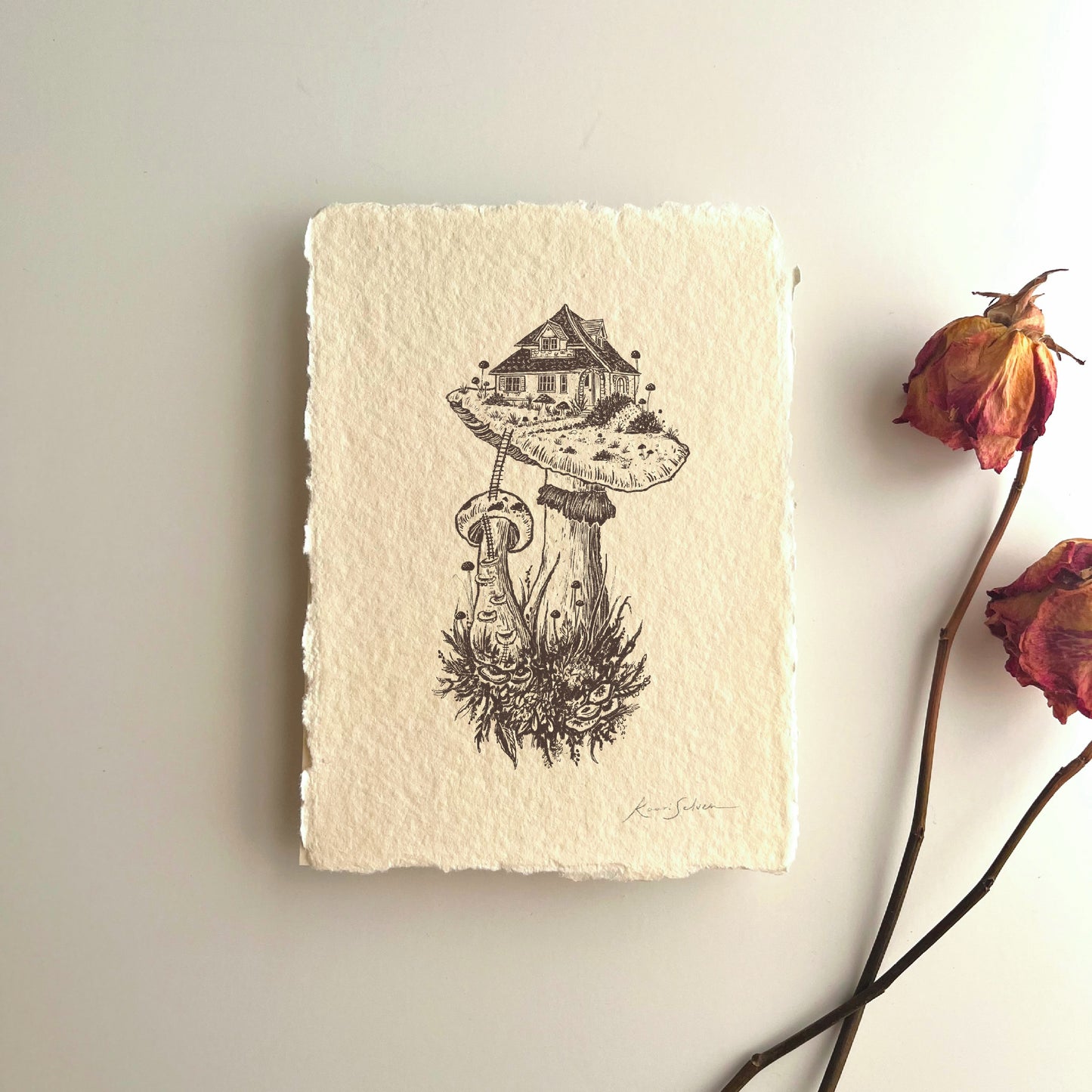 Mushroom House II Heirloom Art Print