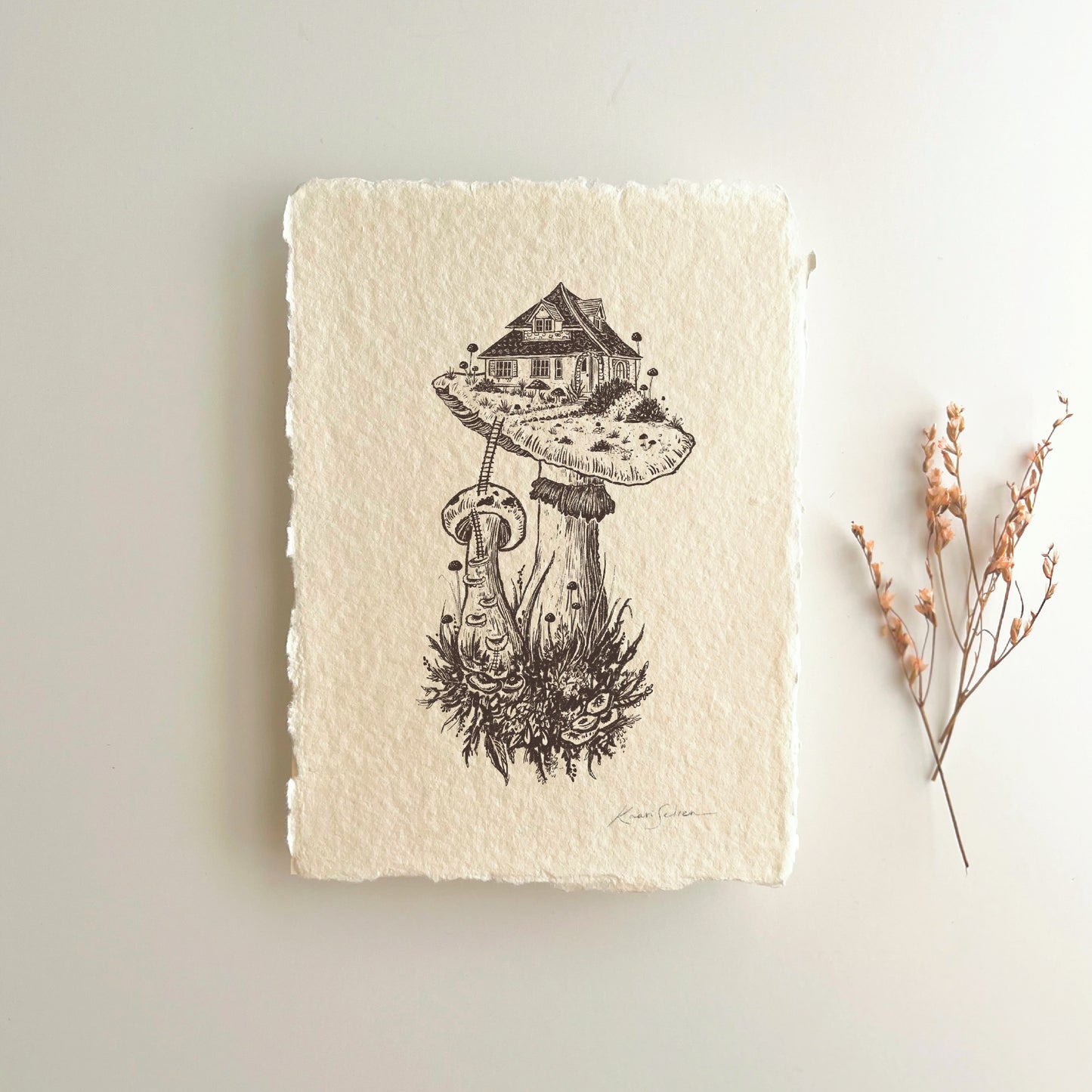 Mushroom House II Heirloom Art Print