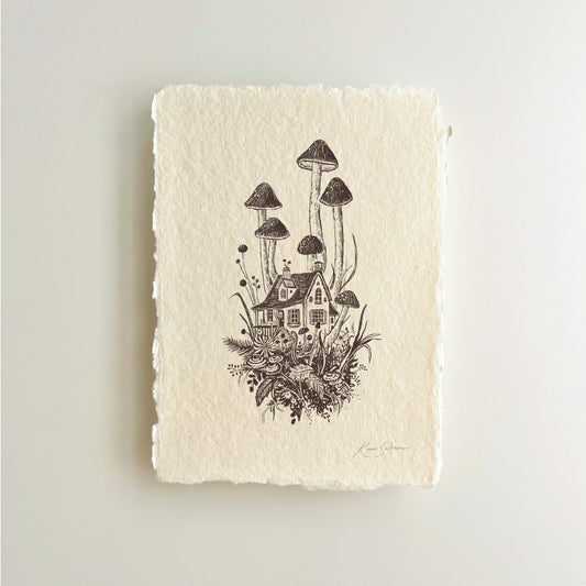 Mushroom House IV Heirloom Art Print