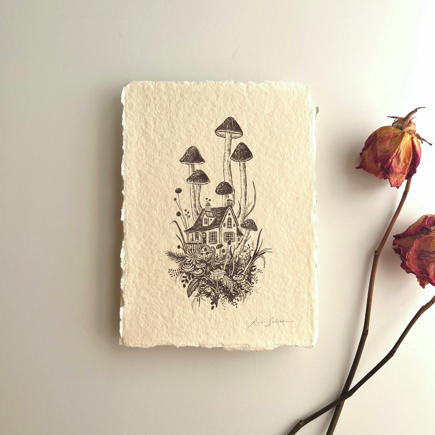 Mushroom House IV Heirloom Art Print