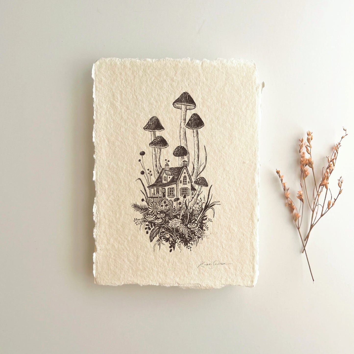 Mushroom House IV Heirloom Art Print