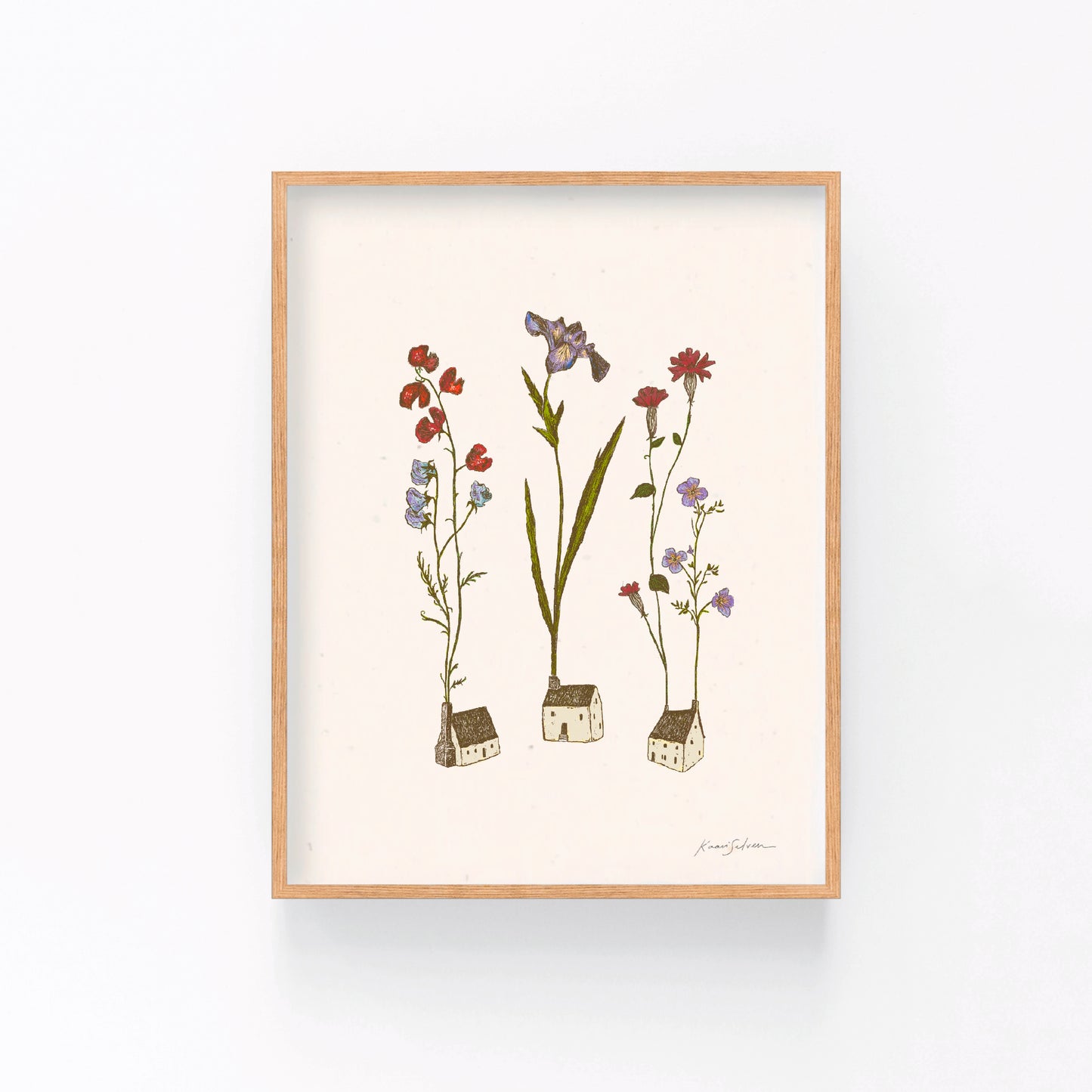 Little Houses in Bloom Art Print