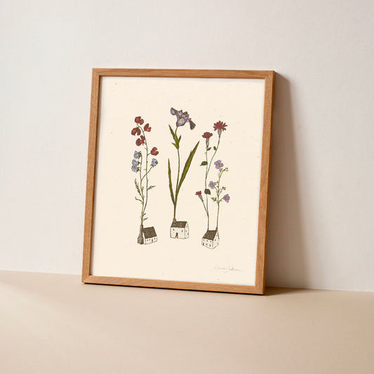 Little Houses in Bloom Art Print