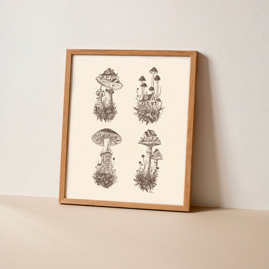 A Place to Call Home, Mushroom Houses Art Print