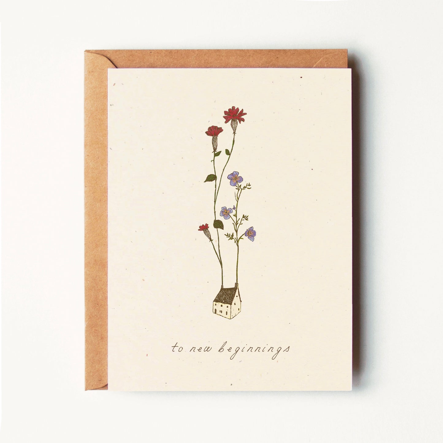 To New Beginnings - Little House in Bloom - Greeting Card