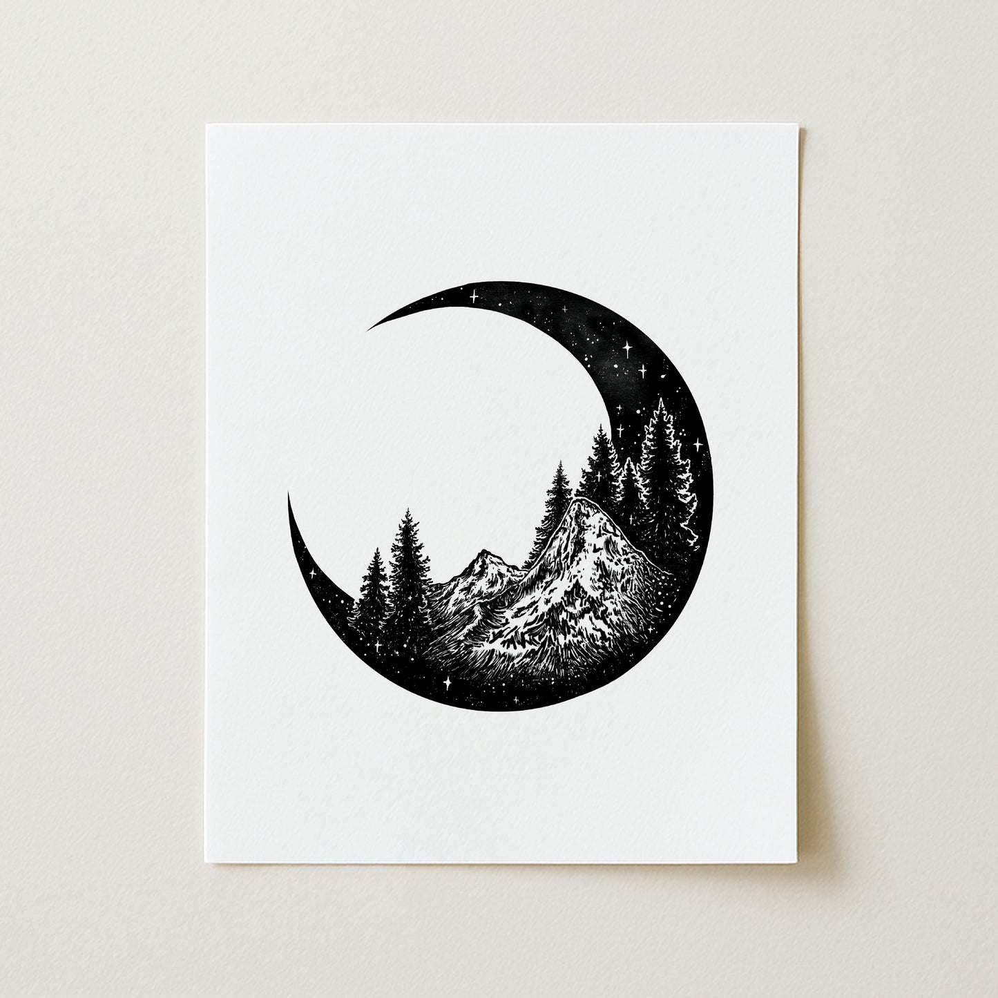 Mountain Moon Art Print