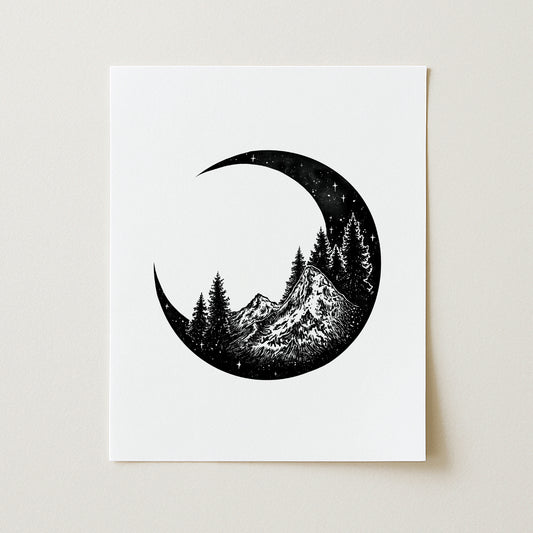 Mountain Moon Art Print