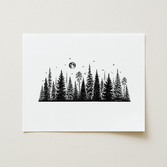 Tree Line Art Print