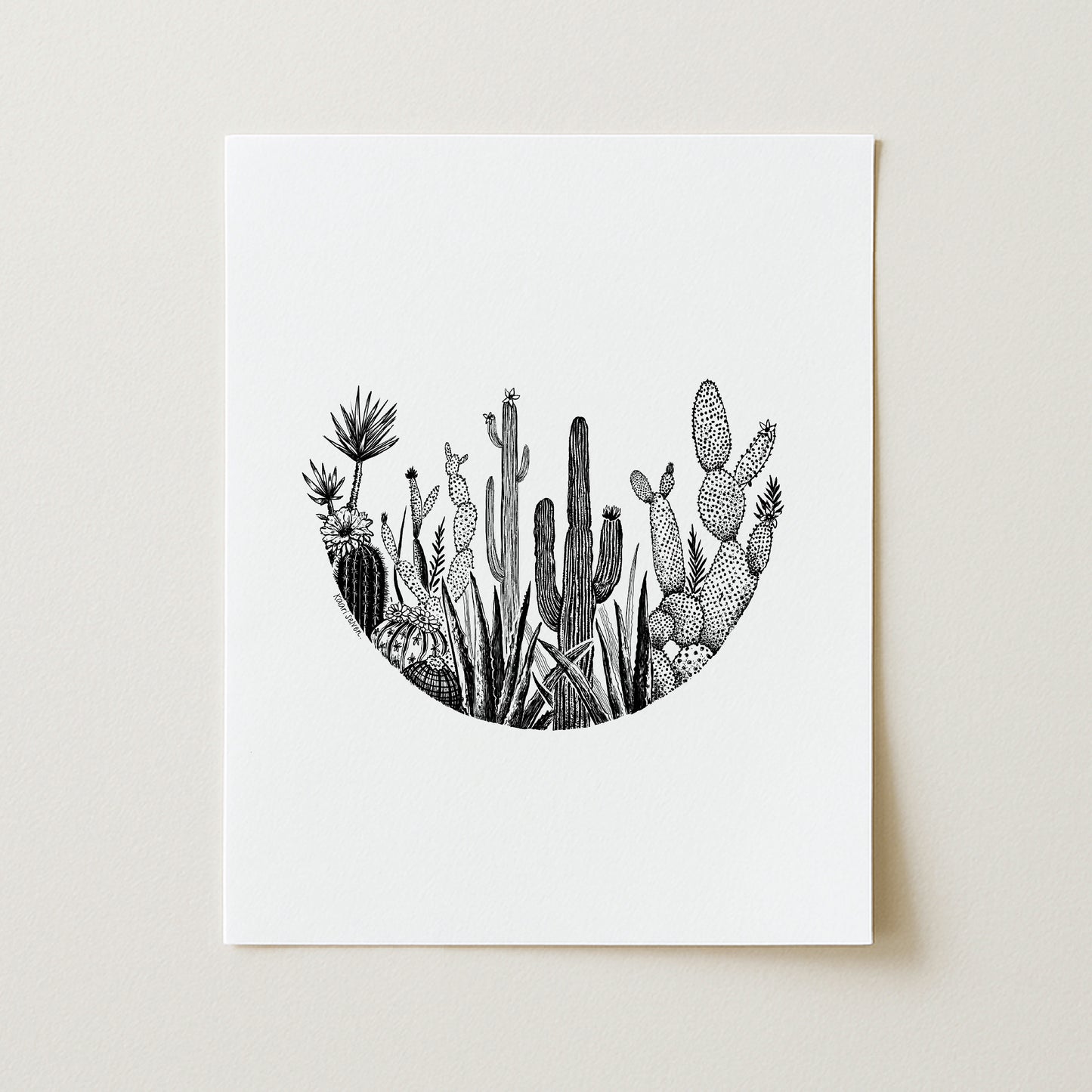 Cactus Circle Art Print