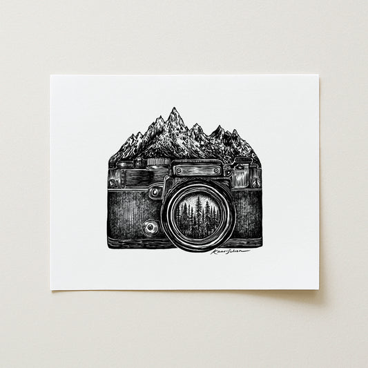 Mountain Camera Art Print
