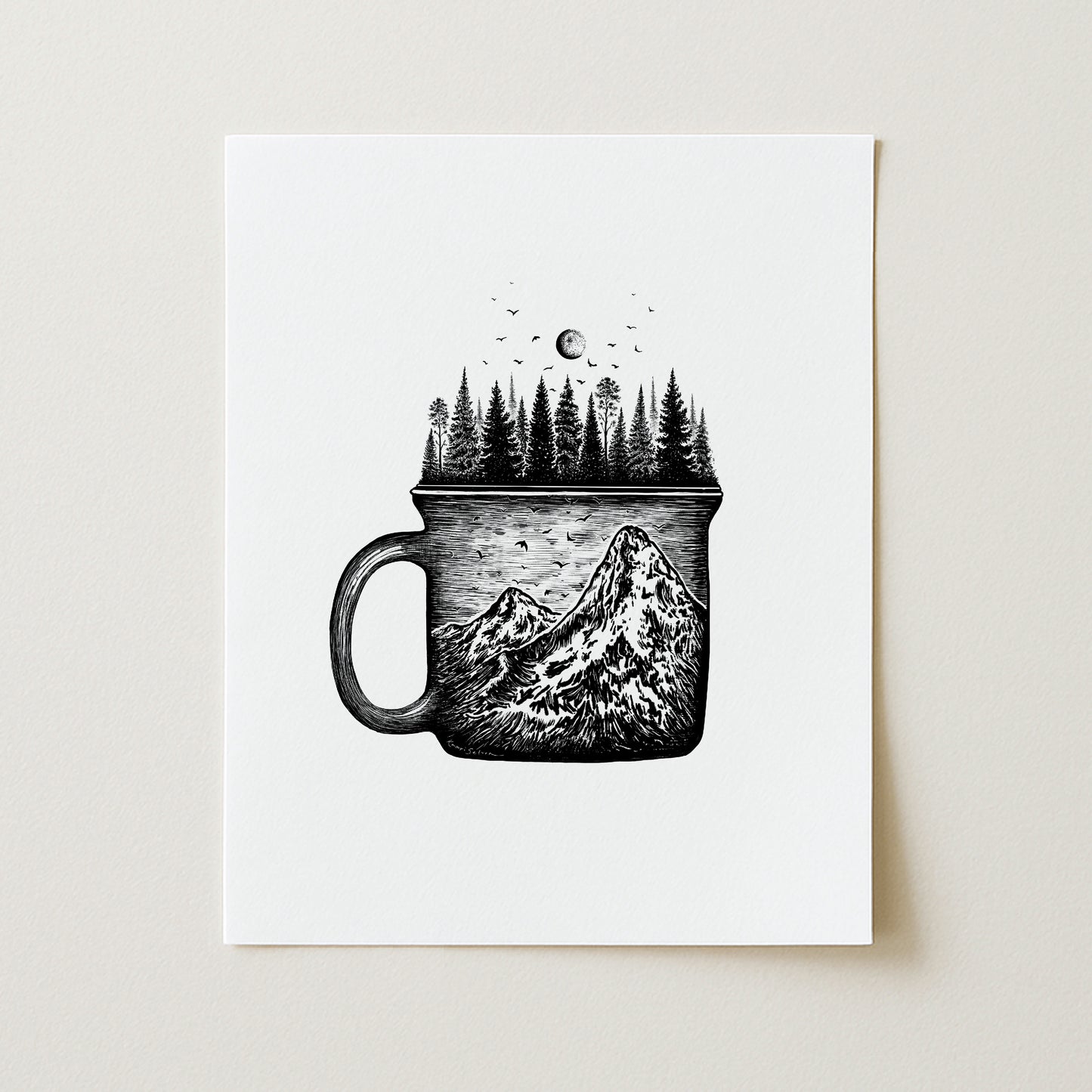 Forested Coffee Mug Art Print