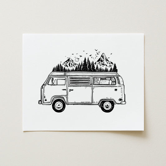Mountain Van Art Print