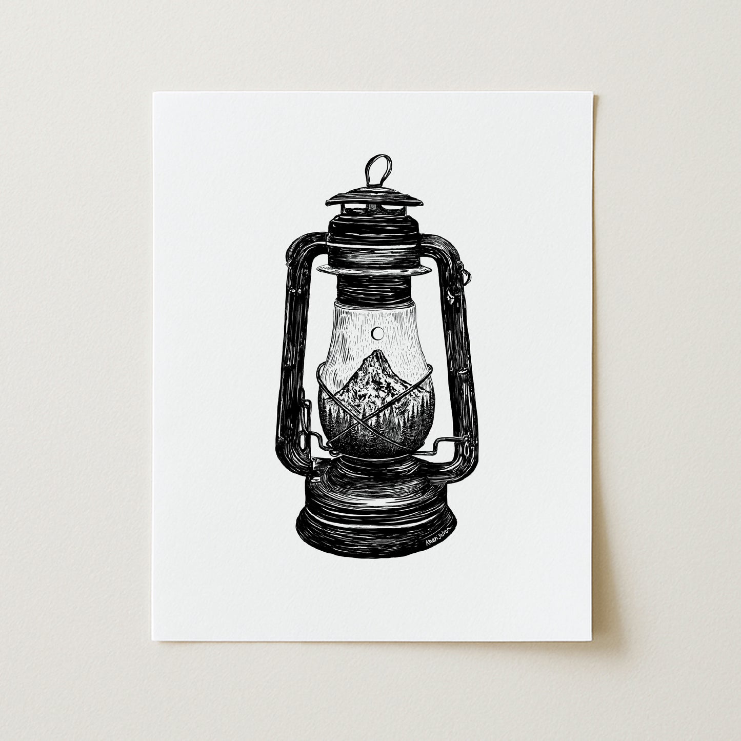 Mountain Lantern Art Print