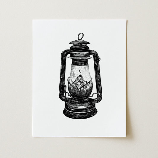 Mountain Lantern Art Print