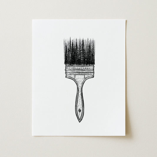 Forested Paintbrush Art Print