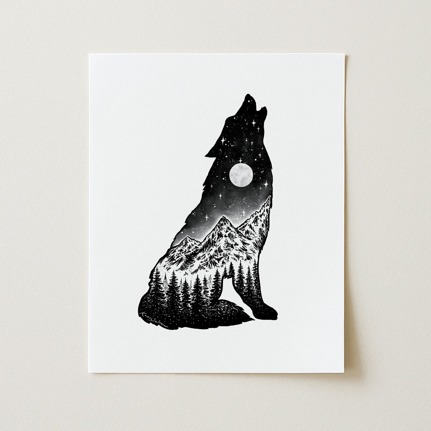 Mountain Wolf Art Print