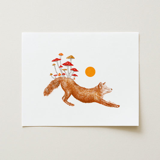 Mushroom Fox Art Print