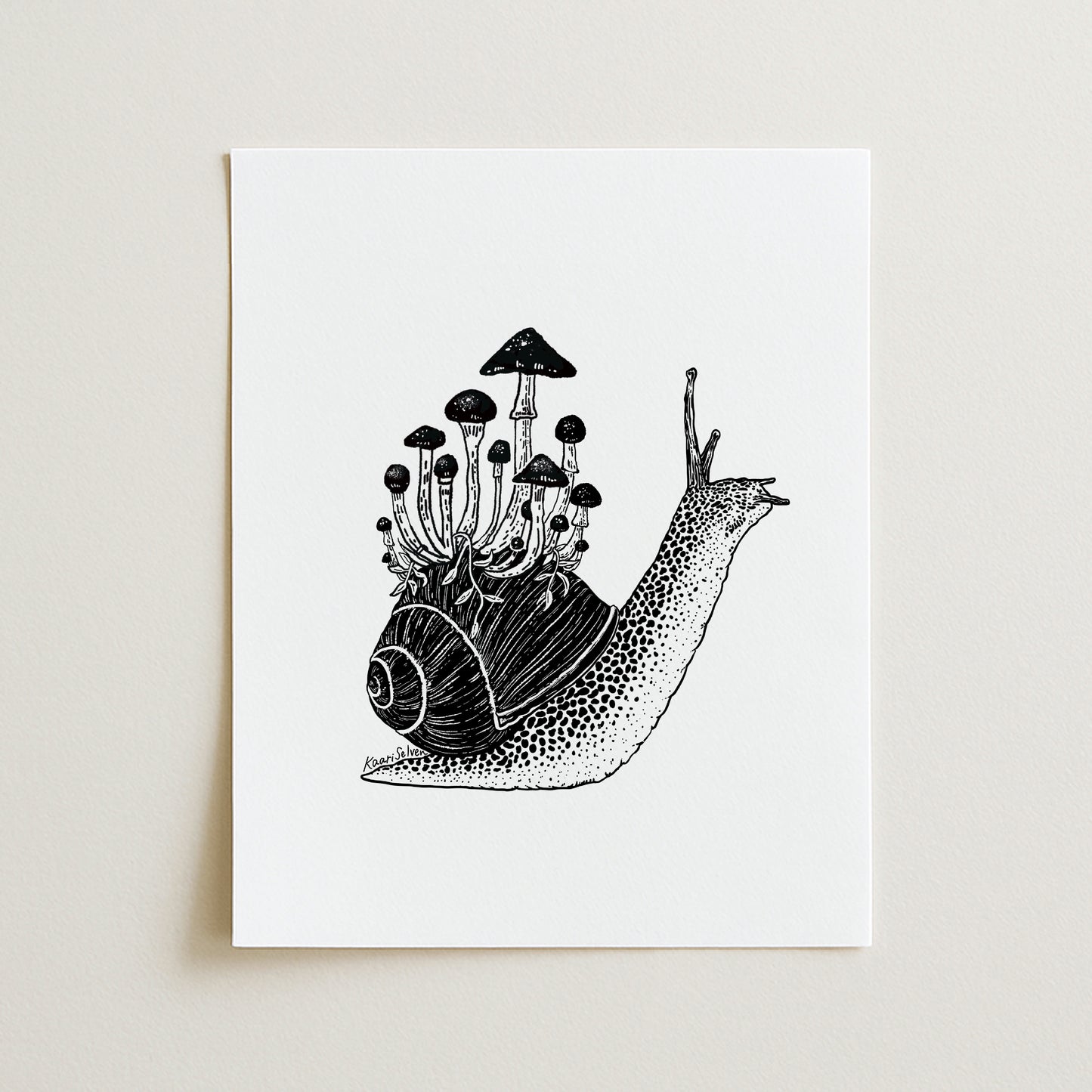 Mushroom Snail Art Print
