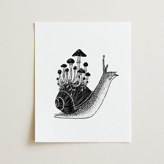 Mushroom Snail Art Print