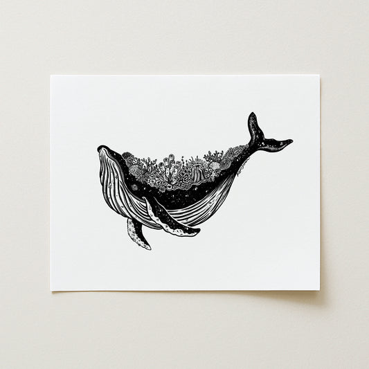 Coral Whale Art Print