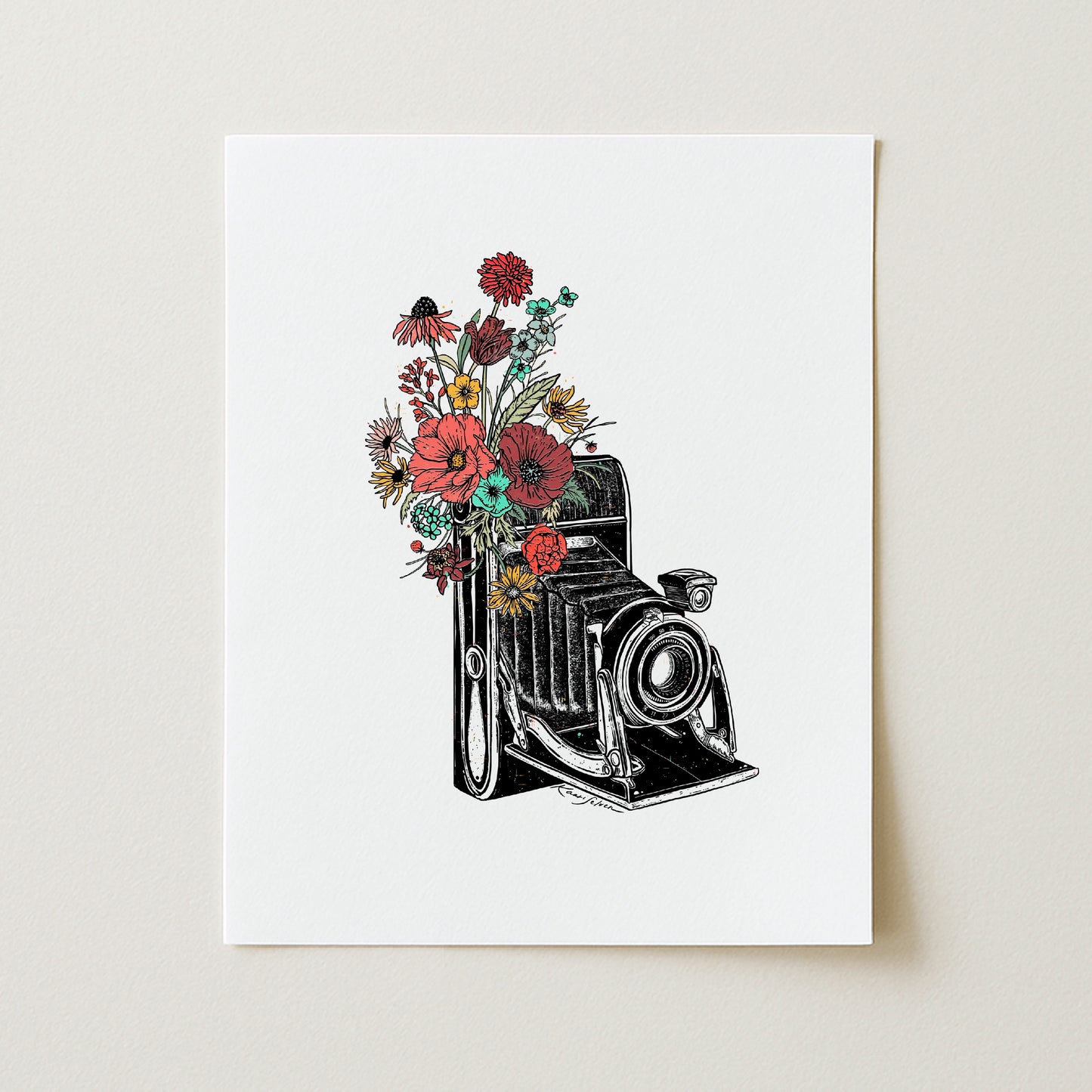 Floral Camera Art Print