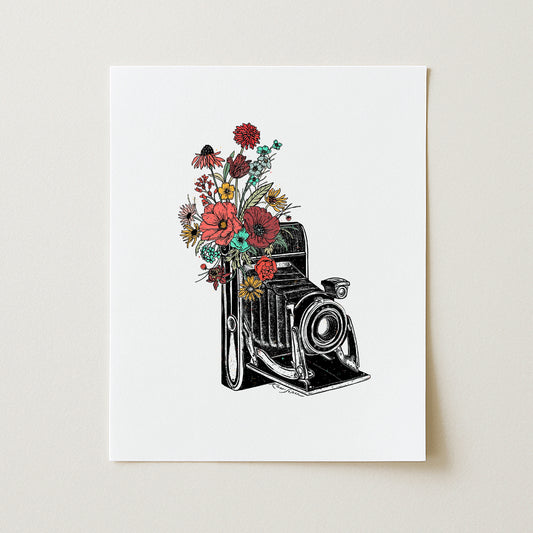 Floral Camera Art Print