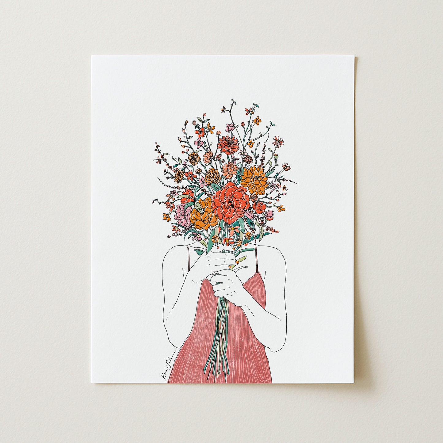 Flower Face Art Print