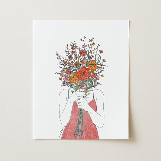 Flower Face Art Print