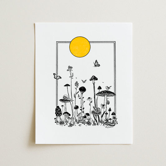 Garden of Mushrooms Art Print