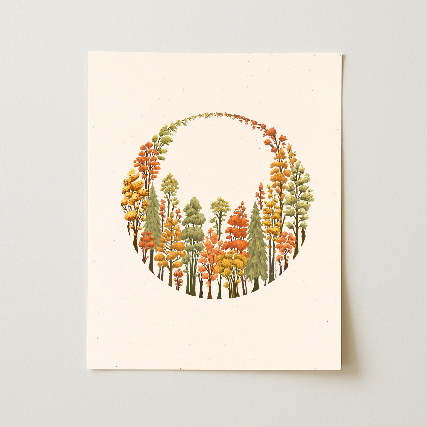 Autumn Forest Ring Art Print
