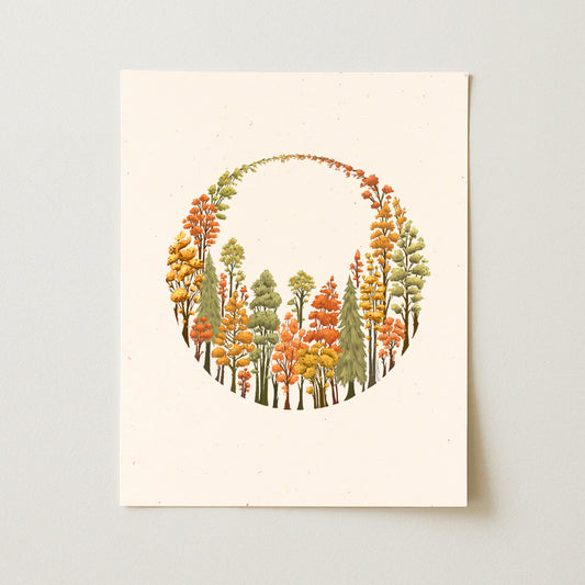 Autumn Forest Ring Art Print