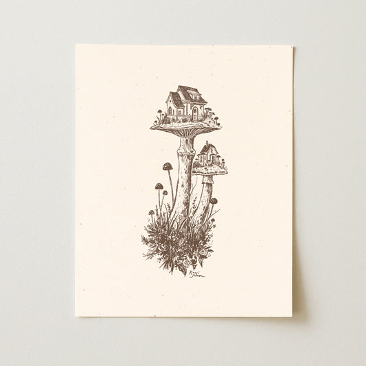 Mushroom House I Art Print
