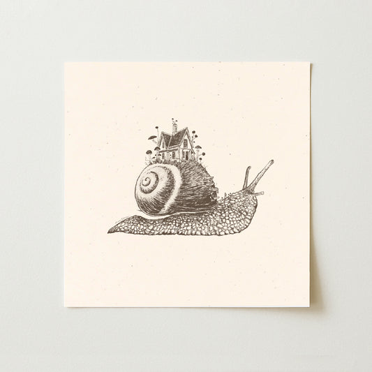 Mushroom Snail House Art Print - Open Edition