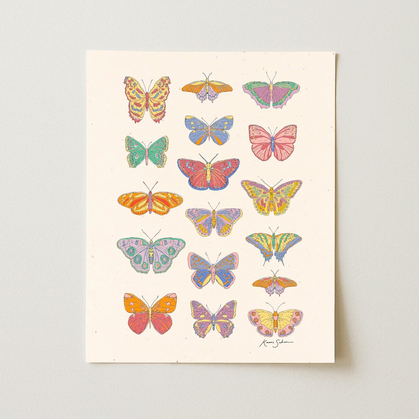Retro Butterflies Art Print