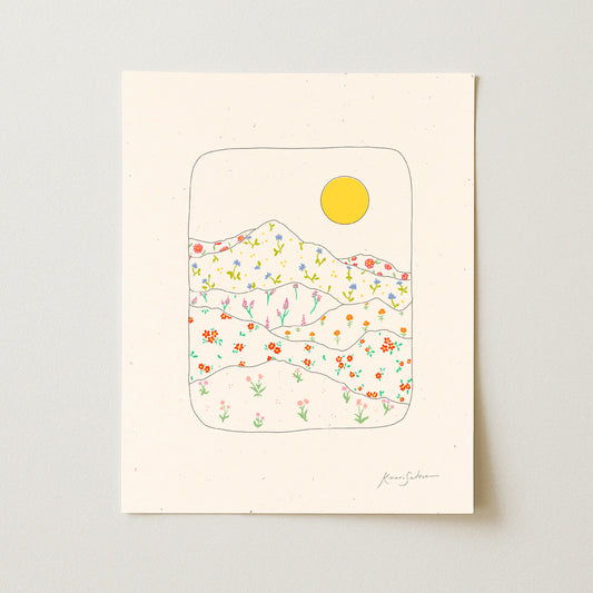Floral Mountain Art Print