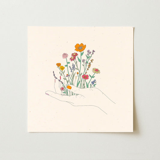 Wildflowers in Hand Art Print