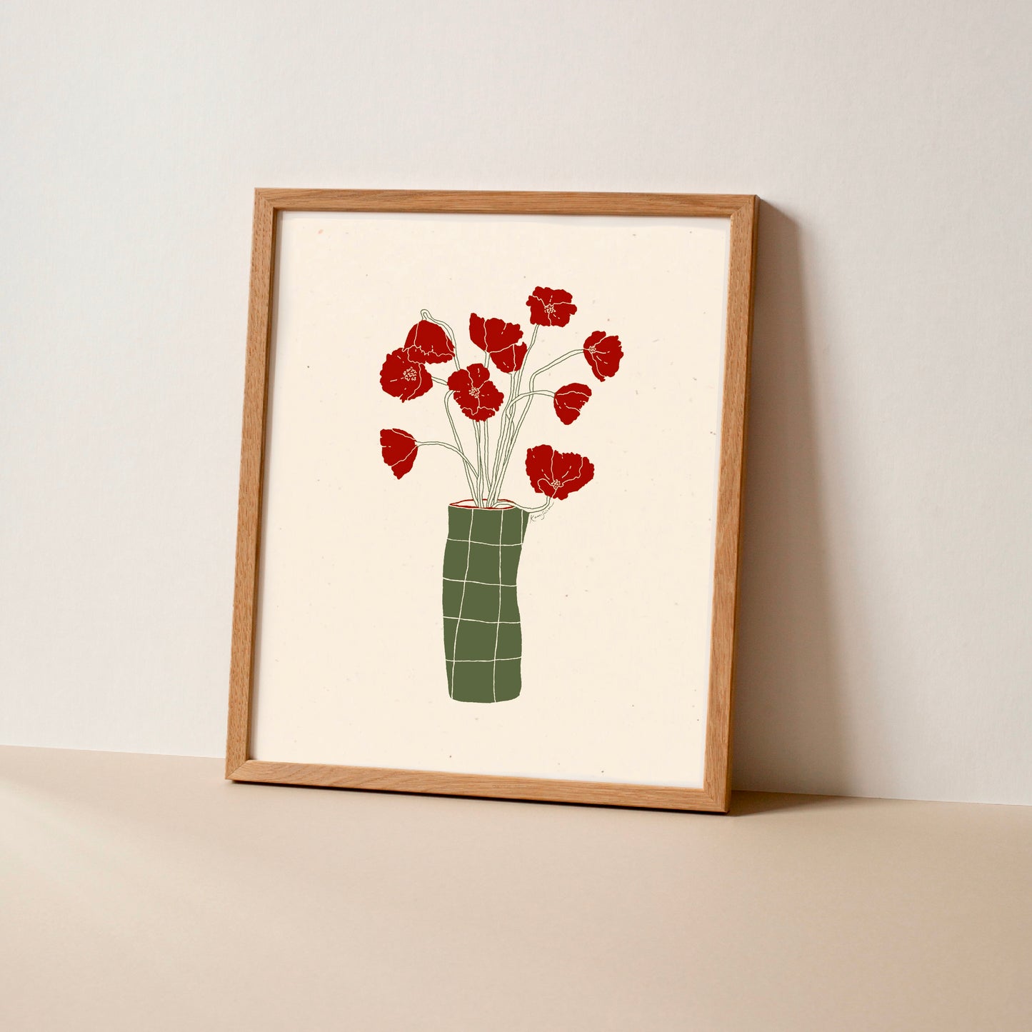 Retro Floral Vase Art Print