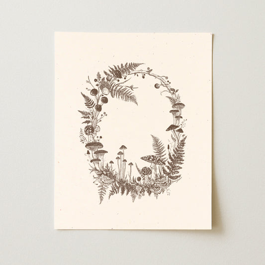 Mushroom Wreath Art Print