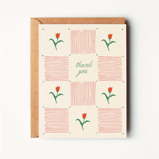 Thank You - Cottage Tulips - Greeting Card