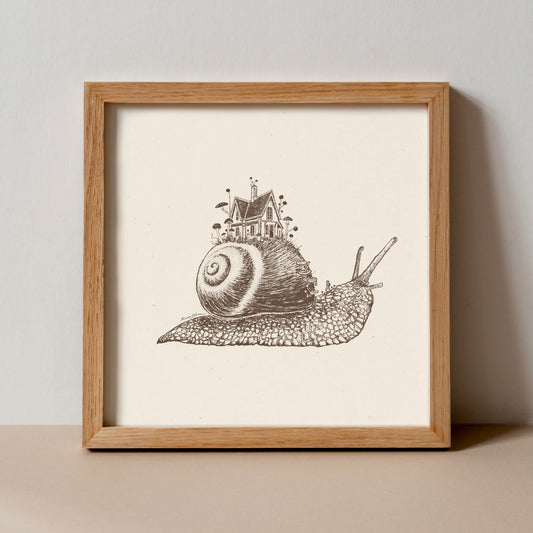 Mushroom Snail House Art Print - Open Edition
