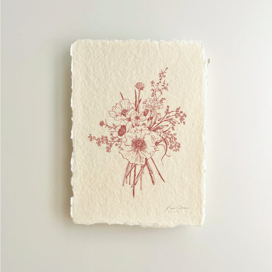 Floral Bouquet Sketch I Heirloom Art Print