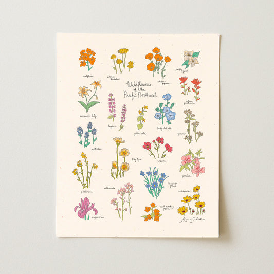 Wildflowers of the Pacific Northwest Art Print