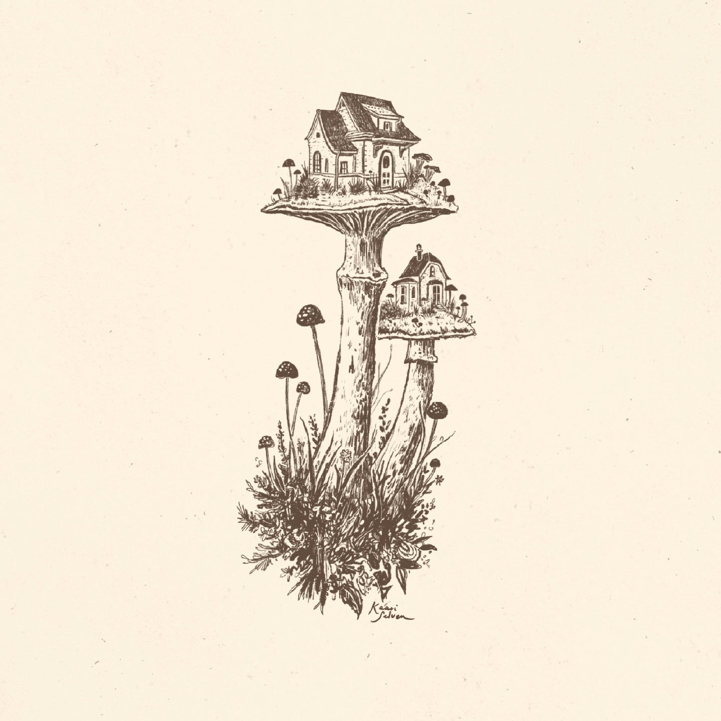 Mushroom House I Art Print - Open Edition