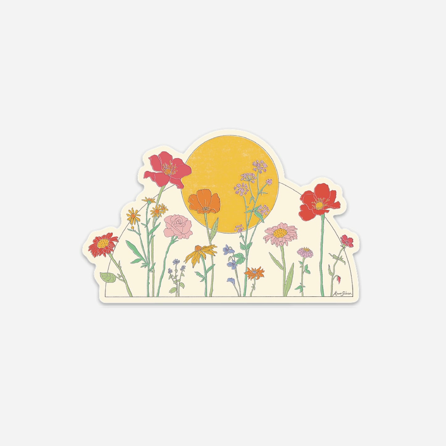 Wildflower Sun Vinyl Sticker