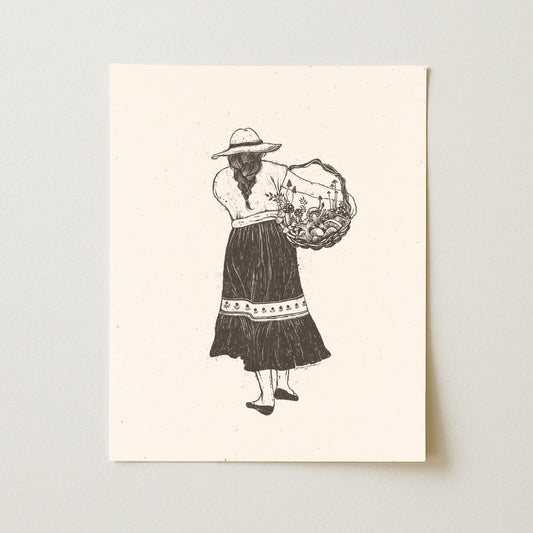 Foraging Mushrooms Art Print - Open Edition