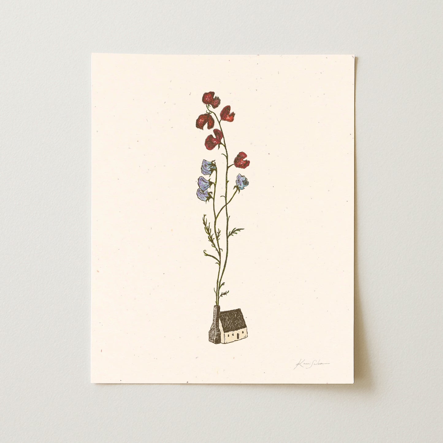 Little House in Bloom II Art Print